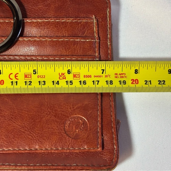 2/$30 Pouchee Brown Faux Leather Wallet Mini Organizer Bag with Key Ring - Picture 5 of 10